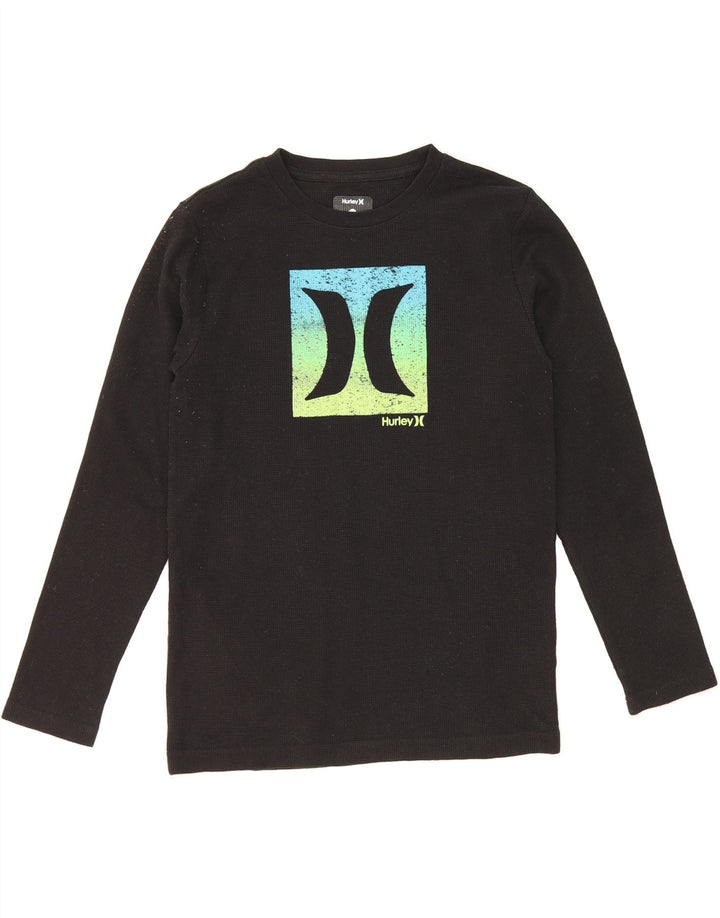 HURLEY Boys Graphic Top Long Sleeve 15-16 Years Black Cotton Vintage Hurley and Second-Hand Hurley from Messina Hembry 