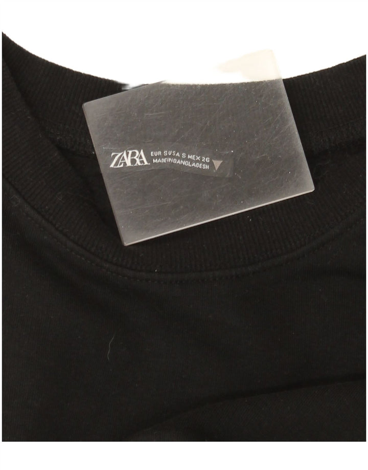 Женский укороченный свитшот оверсайз Zara UK 10, маленький черный