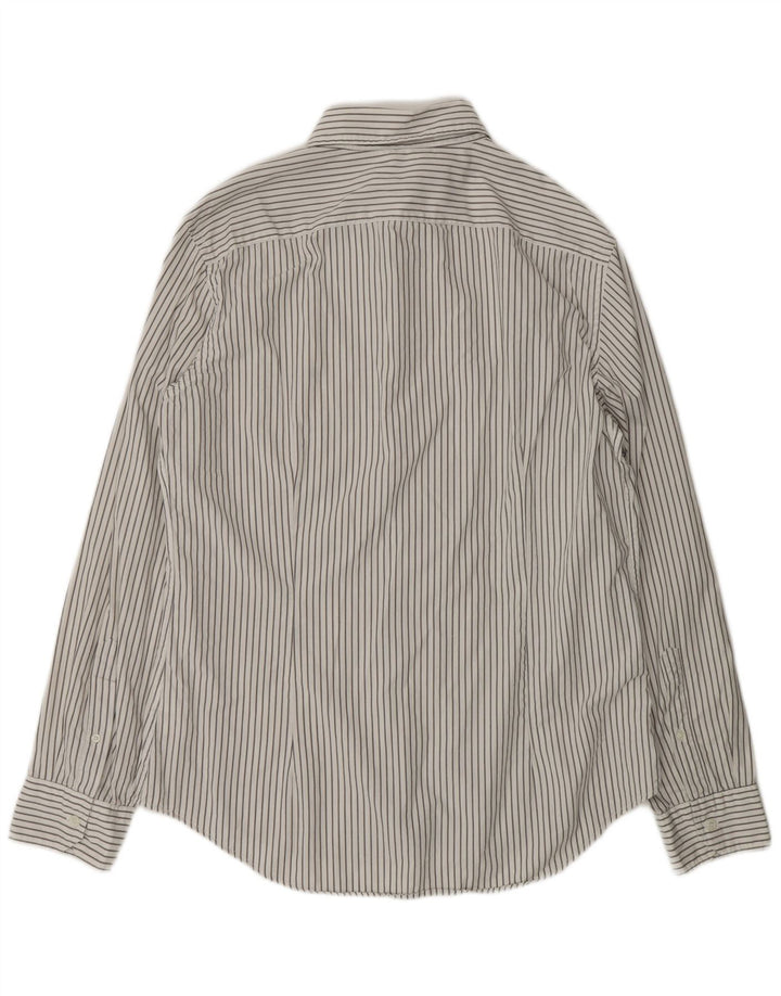Рубашка мужская BENETTON 2XL, хлопок в белую полоску