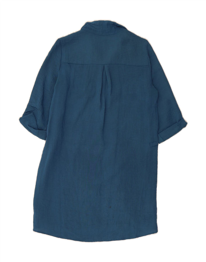 ZARA Womens 3/4 Sleeve Pullover Tunic Dress UK 14 Medium Blue Viscose Vintage Zara and Second-Hand Zara from Messina Hembry 
