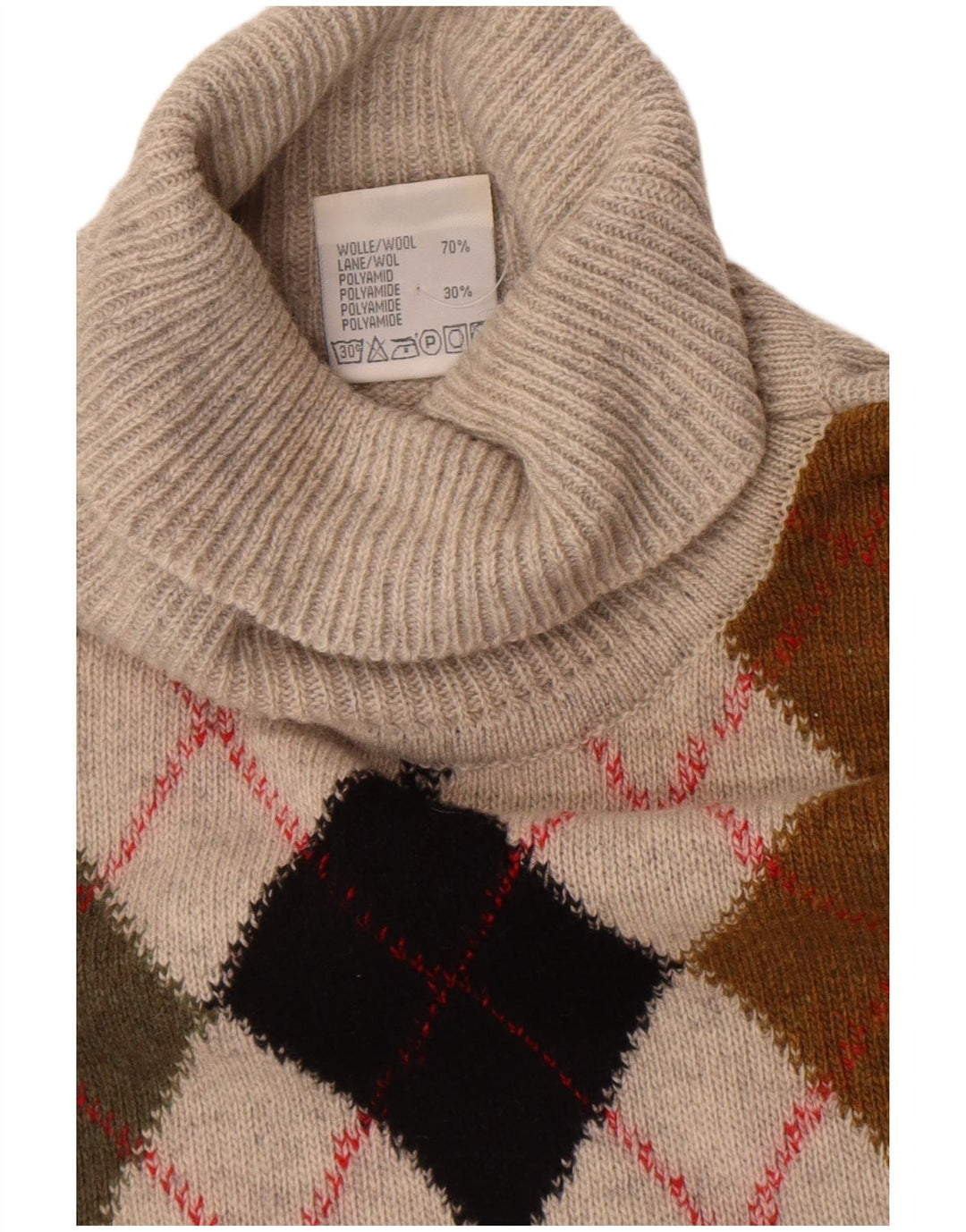 Мужской джемпер с высоким воротником Tom Tino IT 50 Medium Grey Argyle/Diamond