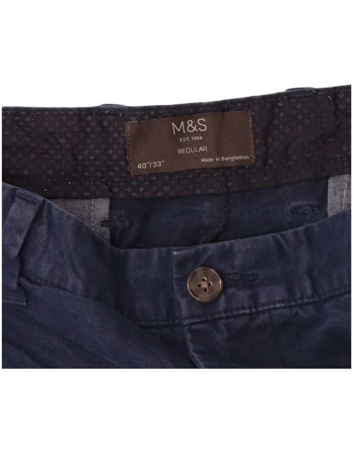 Мужские прямые брюки-чиносы Marks & Spencer W40 L33 темно-синие