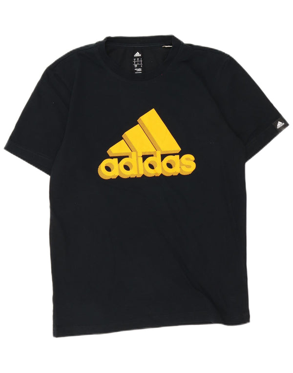 Мужская футболка Adidas Climalite с графическим рисунком, маленькая, черная, хлопковая