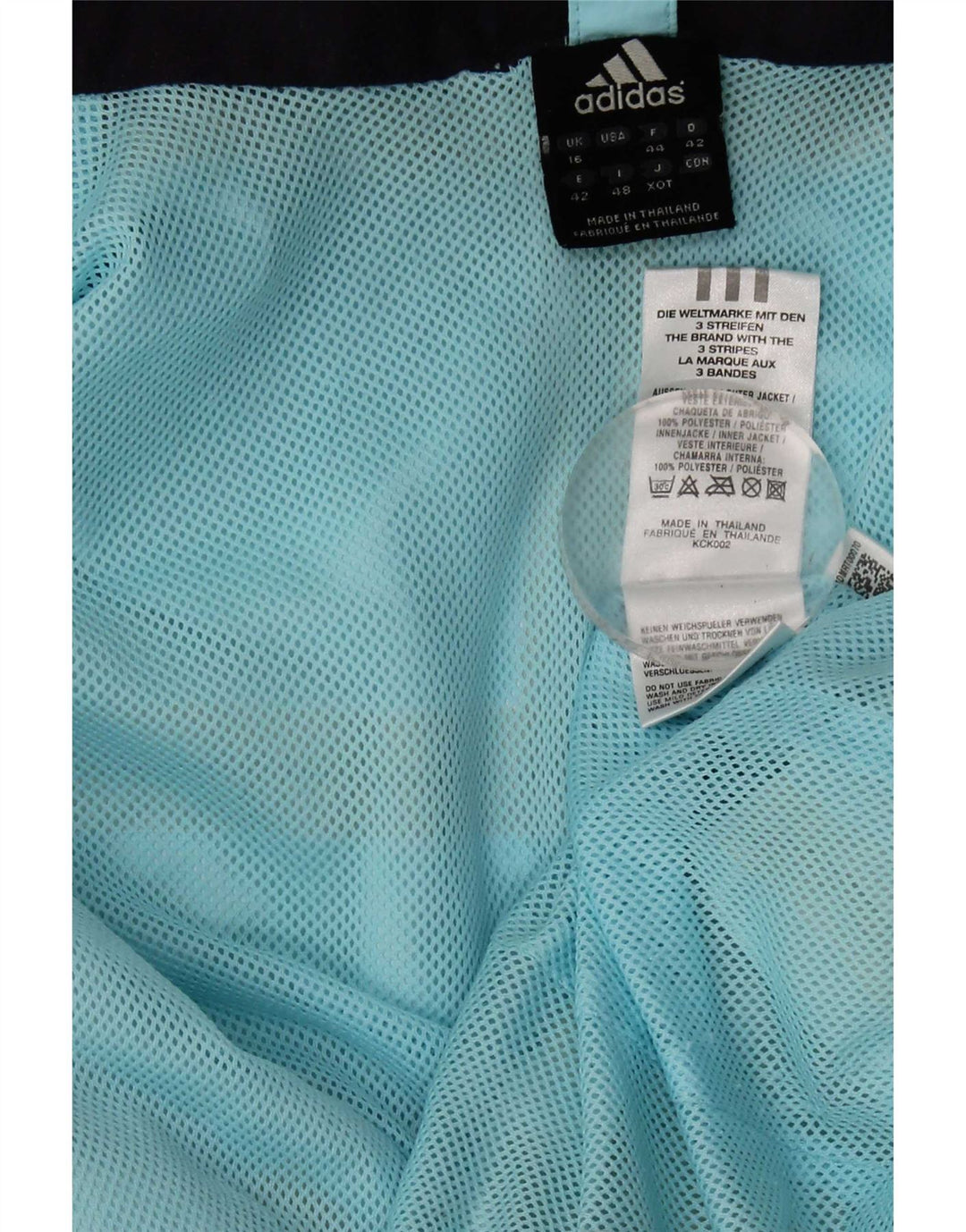 Женская дождевик с капюшоном Adidas Clima Proof UK 16, большой синий полиэстер