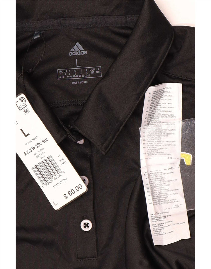 Женская рубашка поло Adidas UK 16/18, большая черная полиэстер