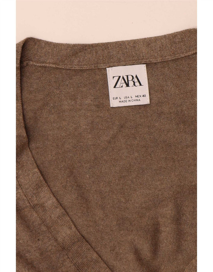 Мужской кардиган Zara, большой бежевый