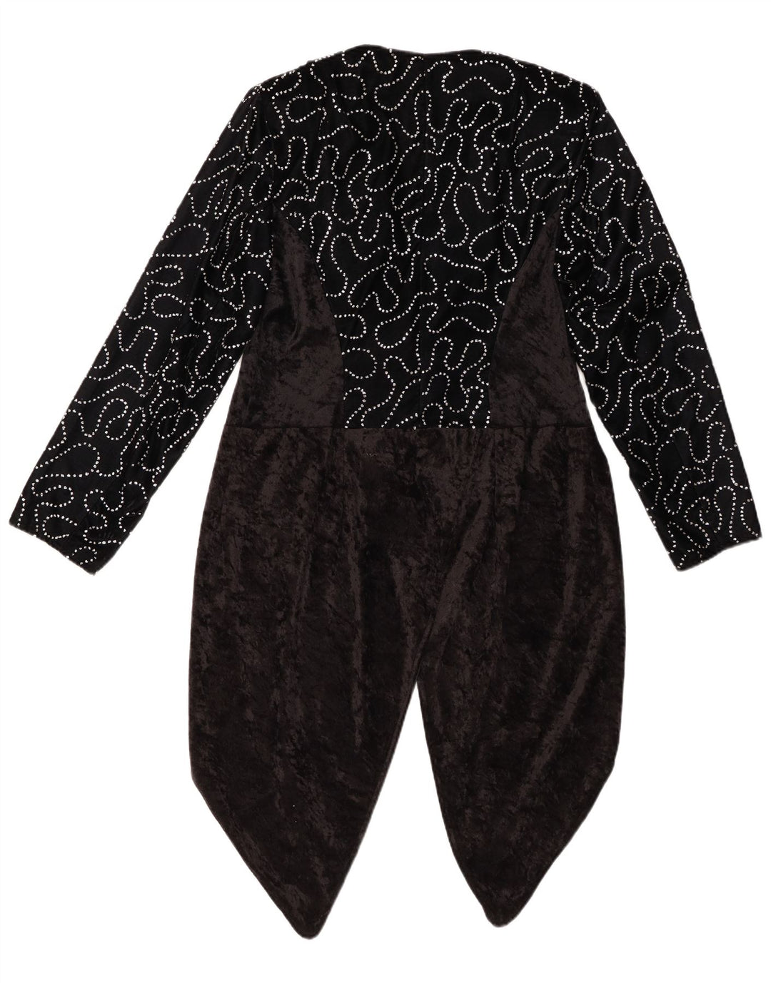 ВИНТАЖНЫЙ женский фрак-пиджак с абстрактным узором IT 42 Средний черный