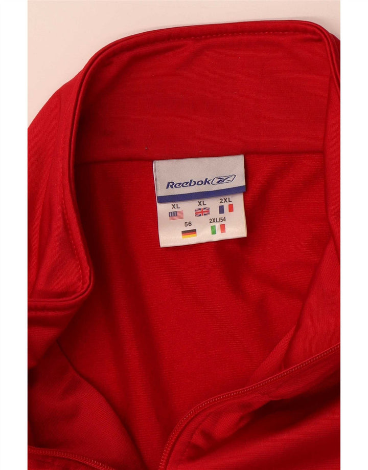Мужская спортивная куртка Reebok XL, красный полиэстер с цветными блоками, спортивная