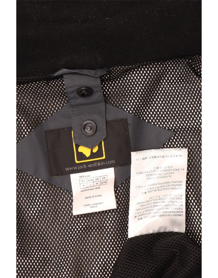 Мужская куртка-дождевик Jack Wolfskin с капюшоном, Великобритания 36/38, средний серый цвет с цветными блоками
