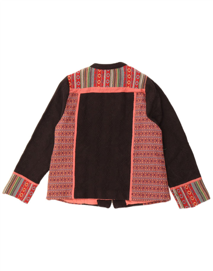 Женский пиджак Monsoon UK 18 XL, черный хлопок с жаккардовым узором