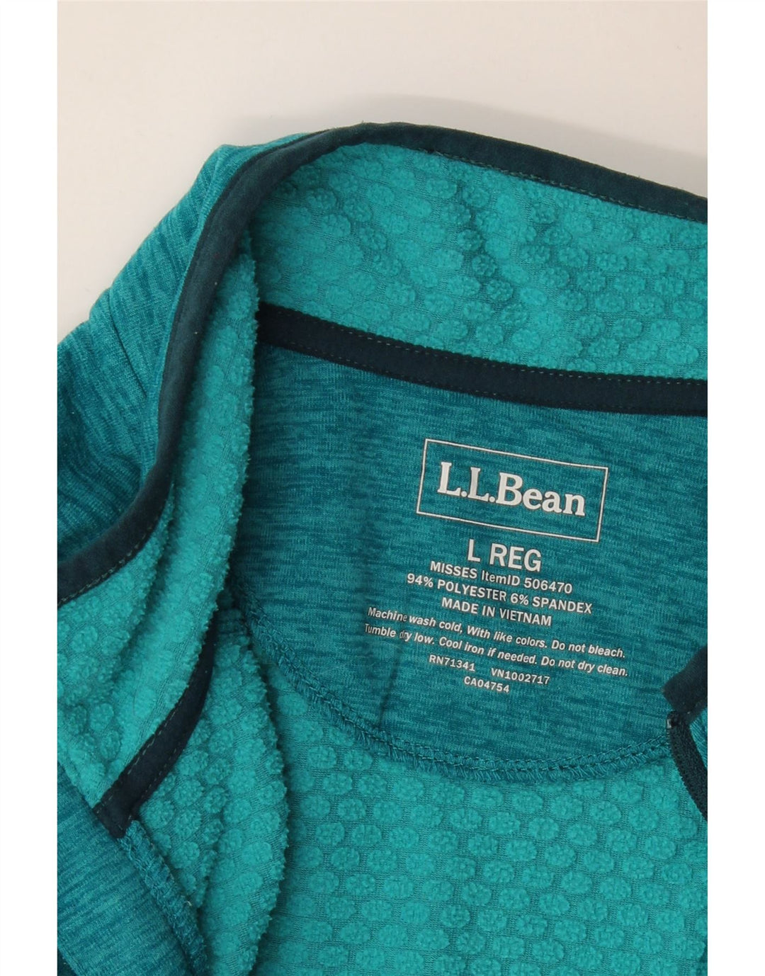 Женский спортивный пуловер с воротником на молнии L.L.Bean Top UK 16, большой зеленый полиэстер