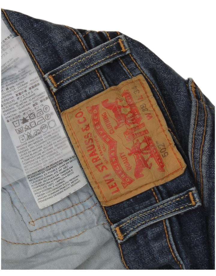 Мужские зауженные джинсы Levi's 502 W38 L34 синие, хлопок
