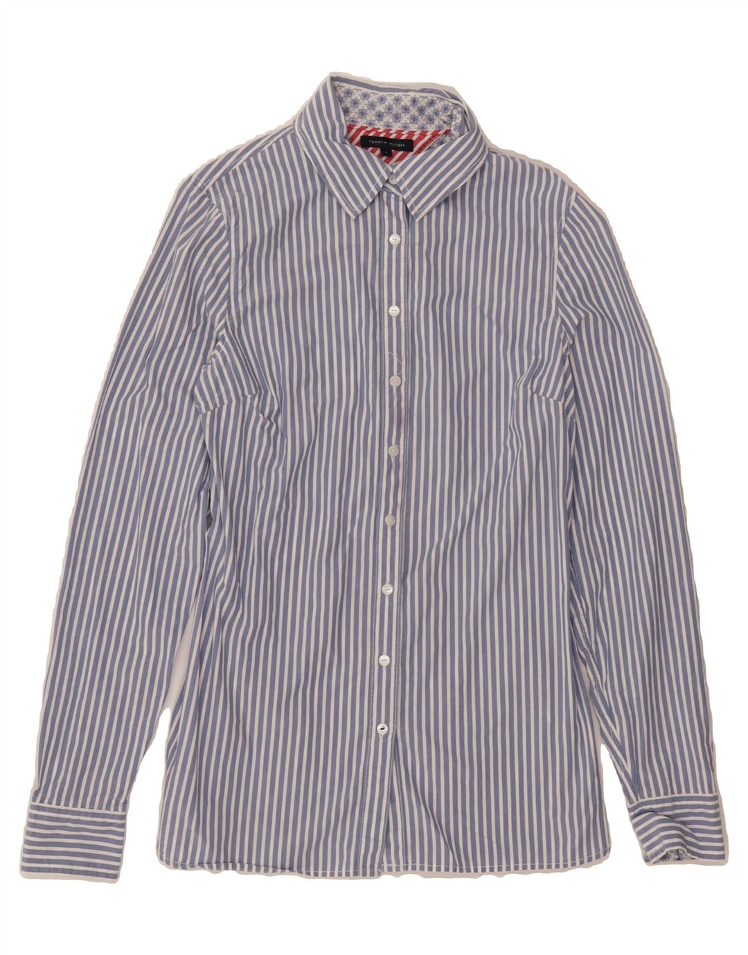 TOMMY HILFIGER Womens Shirt US 6 Medium Blue Pinstripe Cotton Vintage Tommy Hilfiger and Second-Hand Tommy Hilfiger from Messina Hembry 