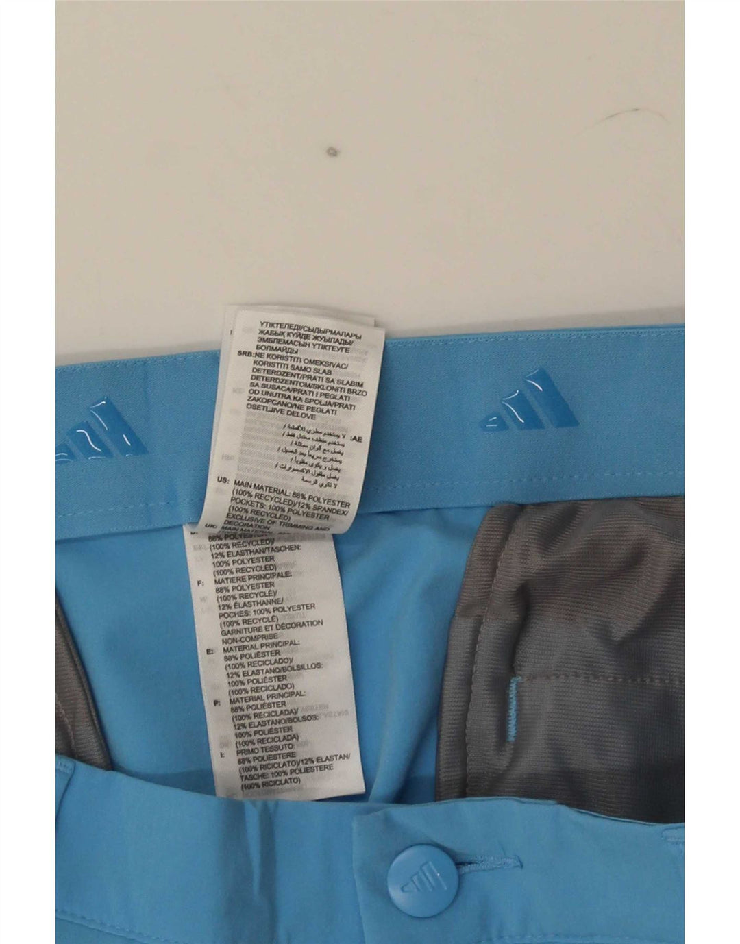 Мужские шорты чинос Adidas W34, большие синие, полиэстер