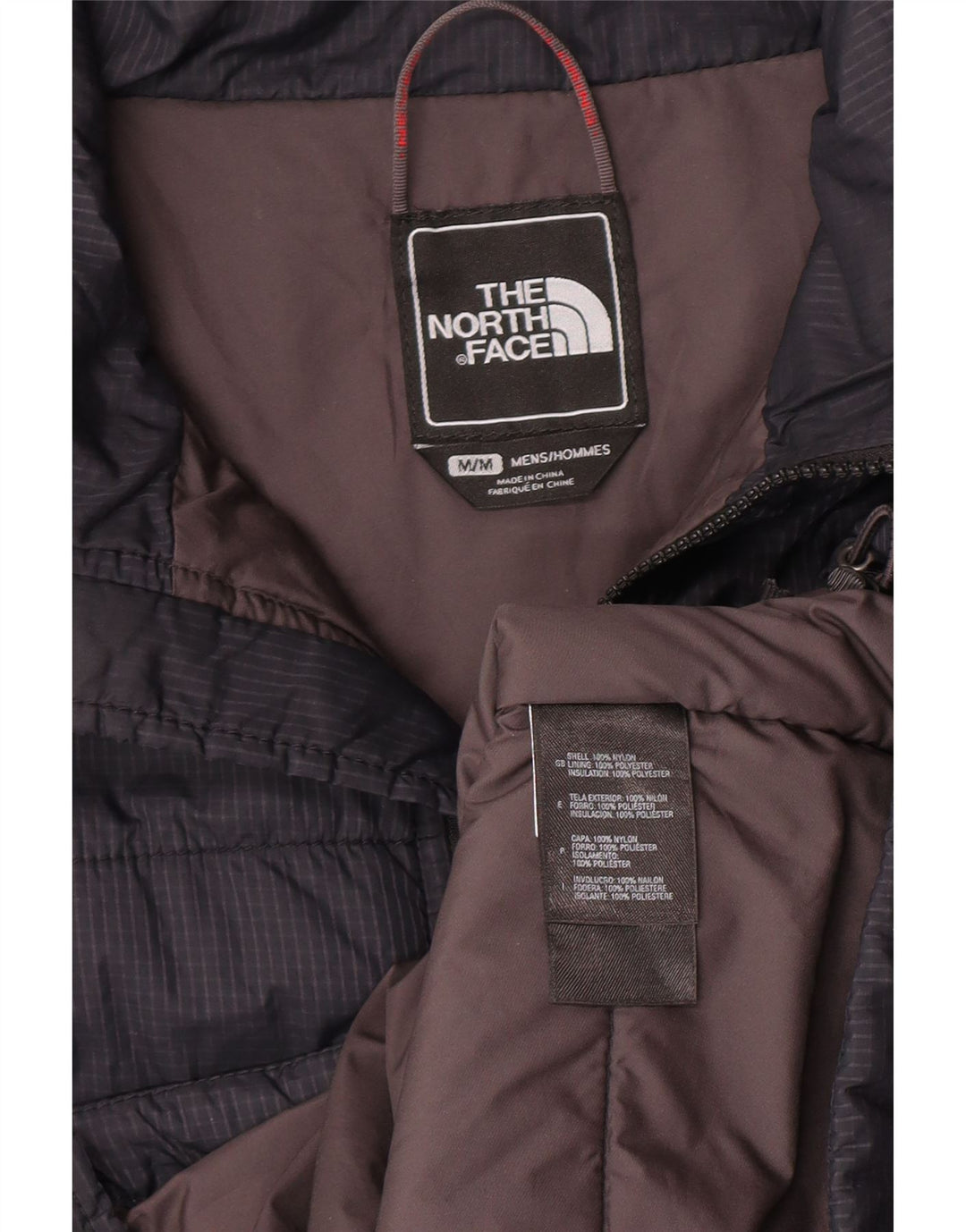 Мужская стеганая куртка The North Face UK 38, средний темно-синий цвет в клетку, нейлон