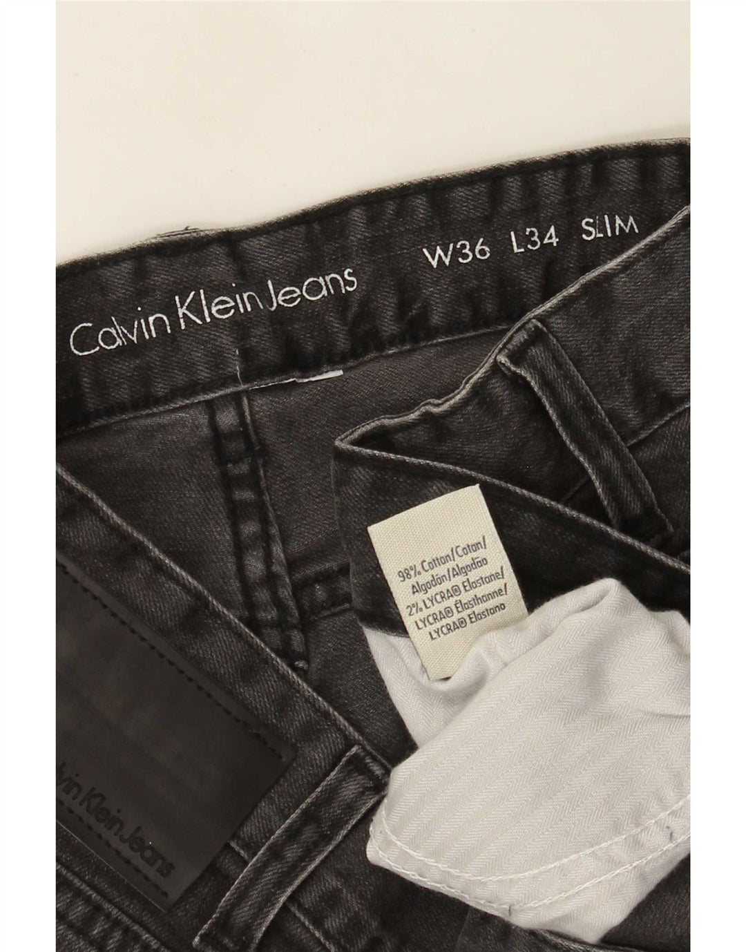 Мужские узкие джинсы Calvin Klein W36 L34, серый хлопок