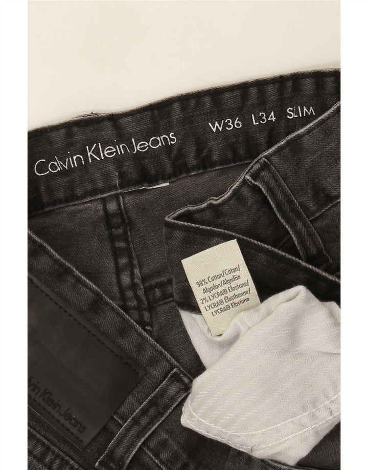Мужские узкие джинсы Calvin Klein W36 L34, серый хлопок