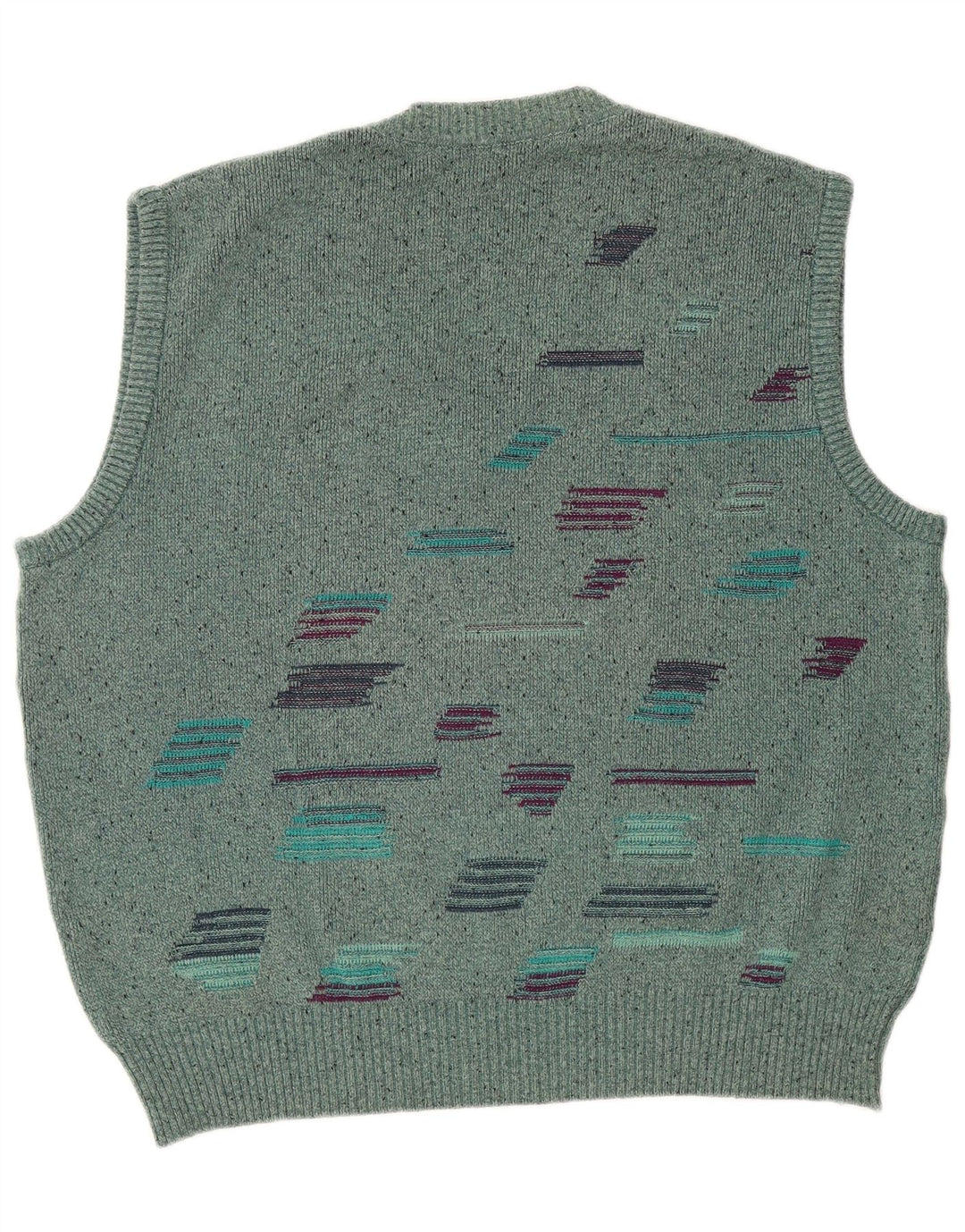 VINTAGE Mens Vest Tank Top XL Turquoise Flecked