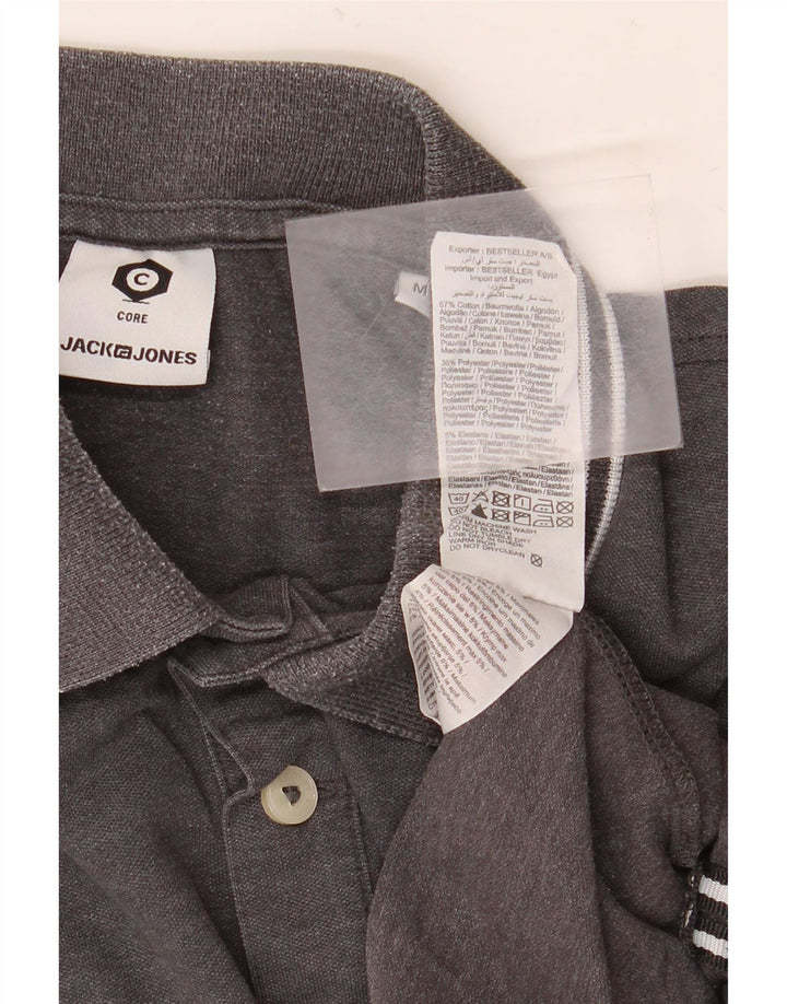 Мужская рубашка-поло Jack & Jones среднего серого цвета в крапинку из хлопка
