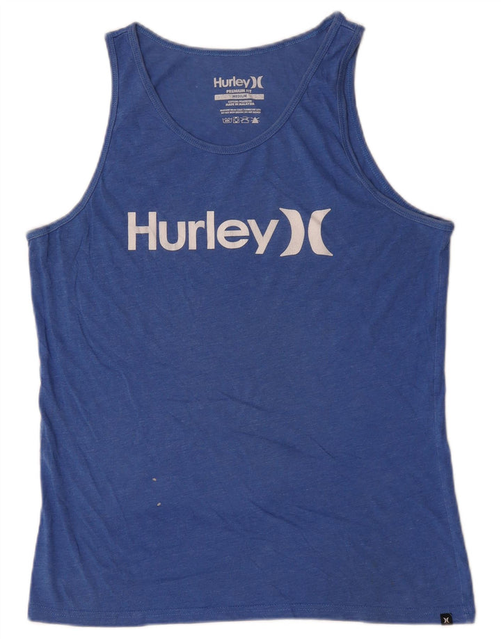 Мужской жилет премиум-класса Hurley с графическим рисунком, средний синий, хлопковый