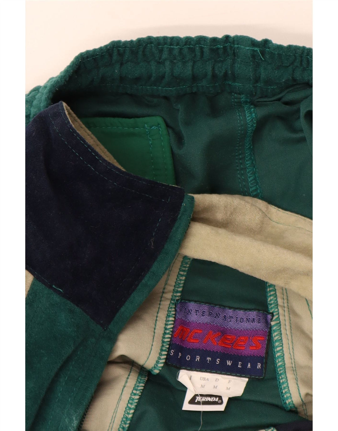 Мужской велюровый спортивный костюм MC KEE'S, средний зеленый полиэстер с цветными блоками