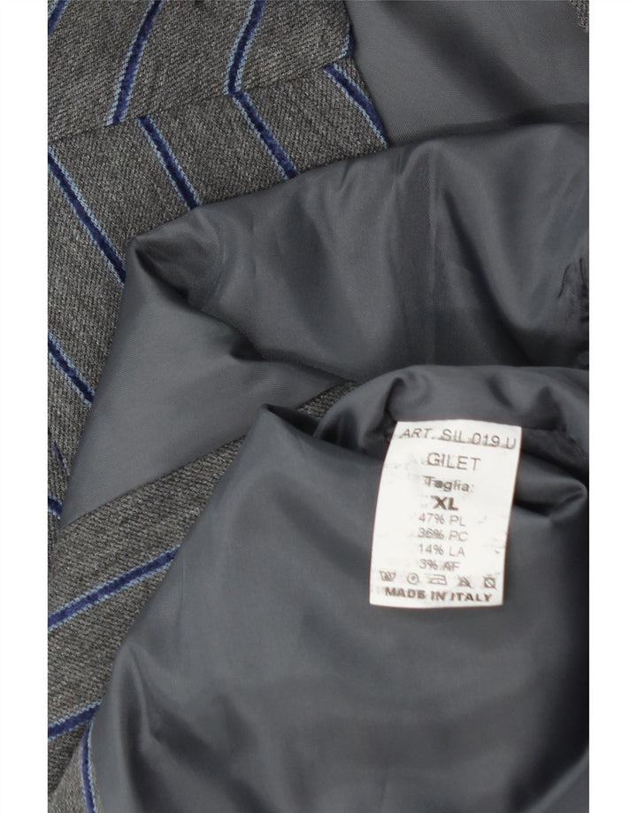 Мужской жилет Sirmoney XL из полиэстера в серую полоску
