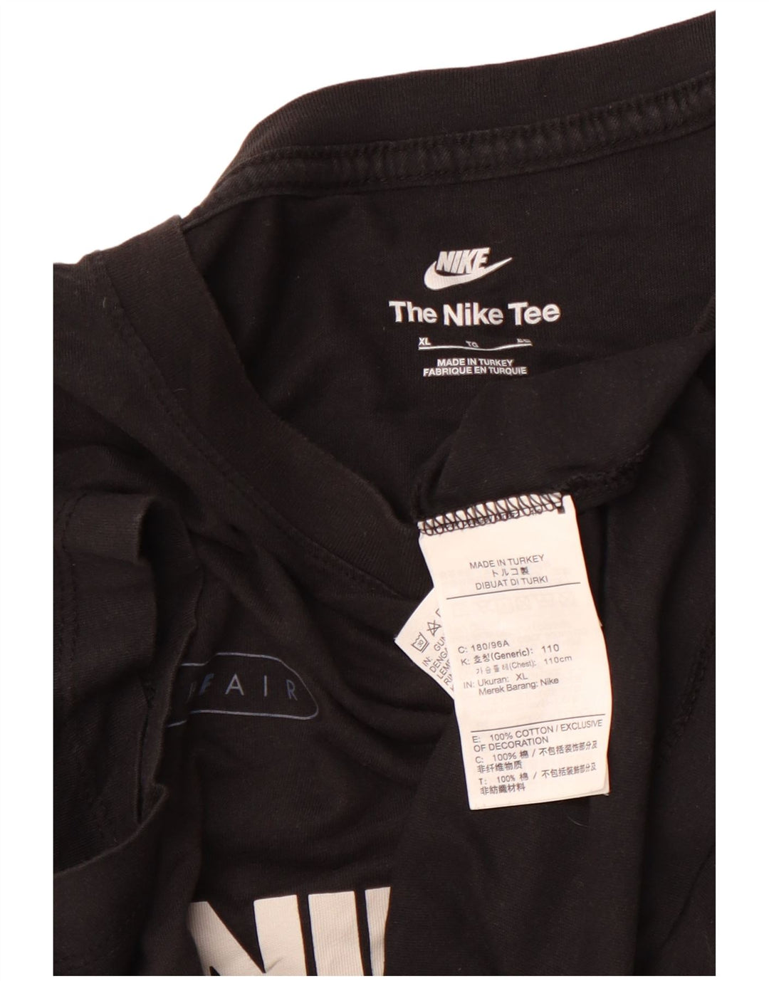 Мужская футболка с рисунком NIKE XL, черный хлопок, спортивная