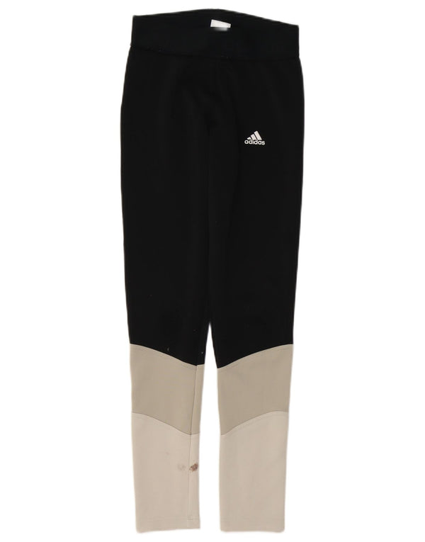 Женские леггинсы Adidas UK 4/6 XS, черные, полиэстер с цветными блоками