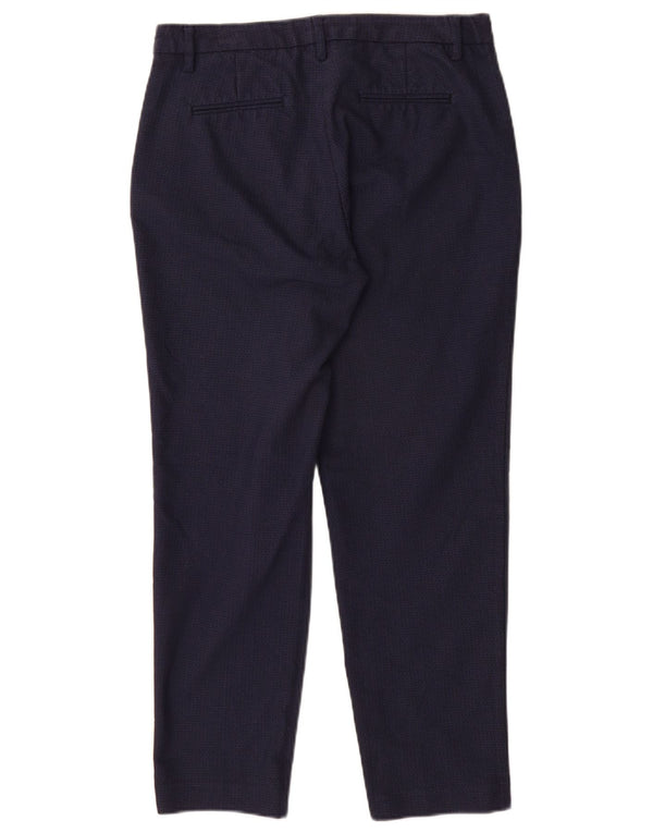 Женские брюки-чиносы Benetton узкие UK 10 Small W28 L27 Темно-синие с геометрическим узором