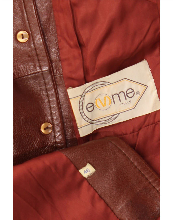 Женская кожаная куртка Emme IT 46 большая коричневая