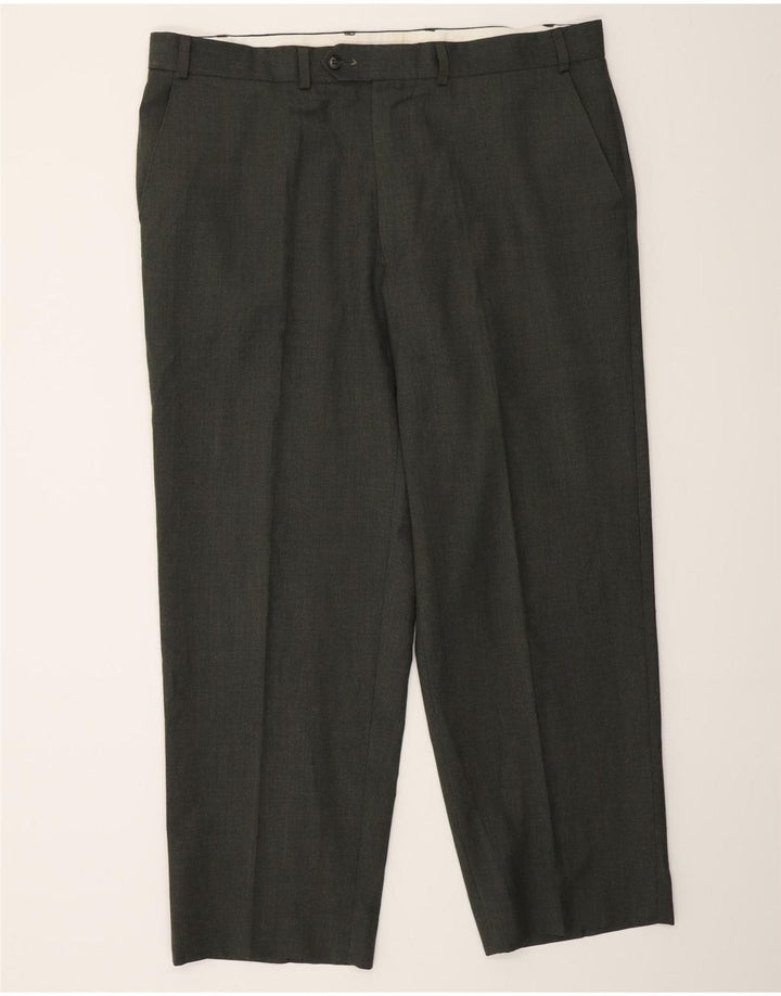 Мужские прямые костюмные брюки Marks & Spencer St. Michael W40 L29 зеленые