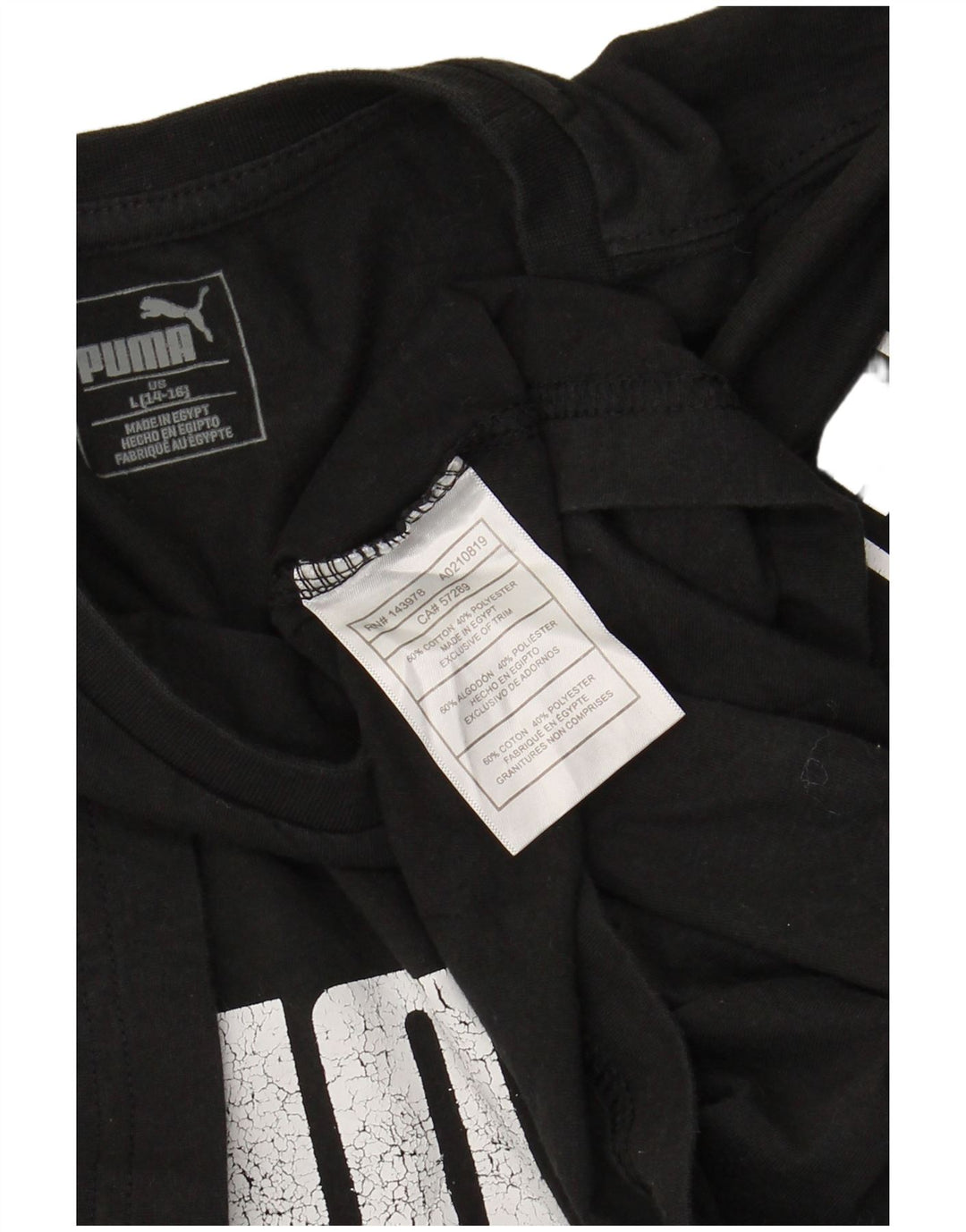 Футболка с рисунком PUMA для мальчиков, топ 13–14 лет, большой черный хлопок