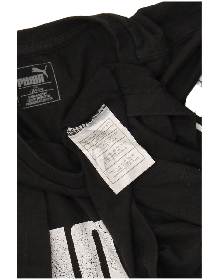 Футболка с рисунком PUMA для мальчиков, топ 13–14 лет, большой черный хлопок