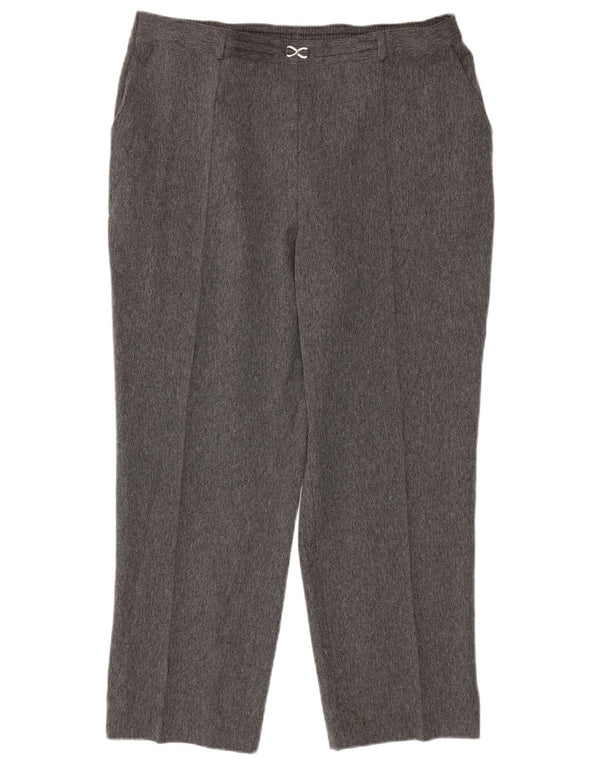 Женские укороченные брюки Marks & Spencer UK 18 XL W38 L26 Серые с рисунком «елочка»