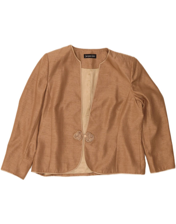 Jacques Vert Womens 1 Button Blazer Jacket UK 22 3XL Beige Polyester