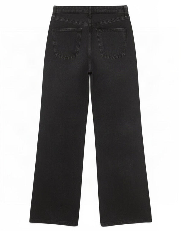 Женские широкие джинсы Zara EU 38 Small W28 L33, черный хлопок