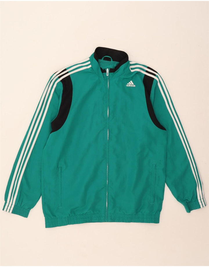 Мужская спортивная куртка Adidas Climalite, большая бирюзовая цветная блокировка