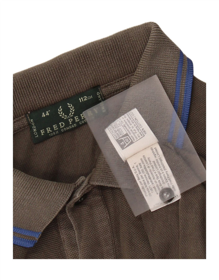 Мужская рубашка-поло FRED PERRY, хлопковая, серого цвета