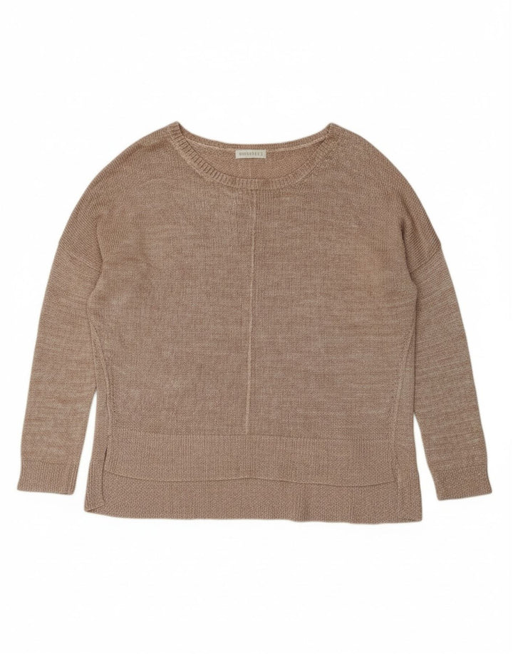 WHISTLES Womens Oversized Boat Neck Jumper Sweater UK 12 Medium Beige