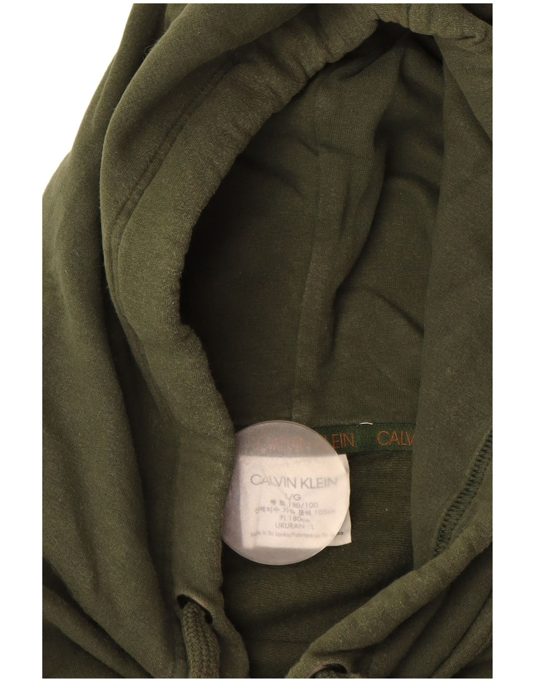 CALVIN KLEIN Женский джемпер с капюшоном оверсайз с графическим рисунком UK 16, большой цвет хаки