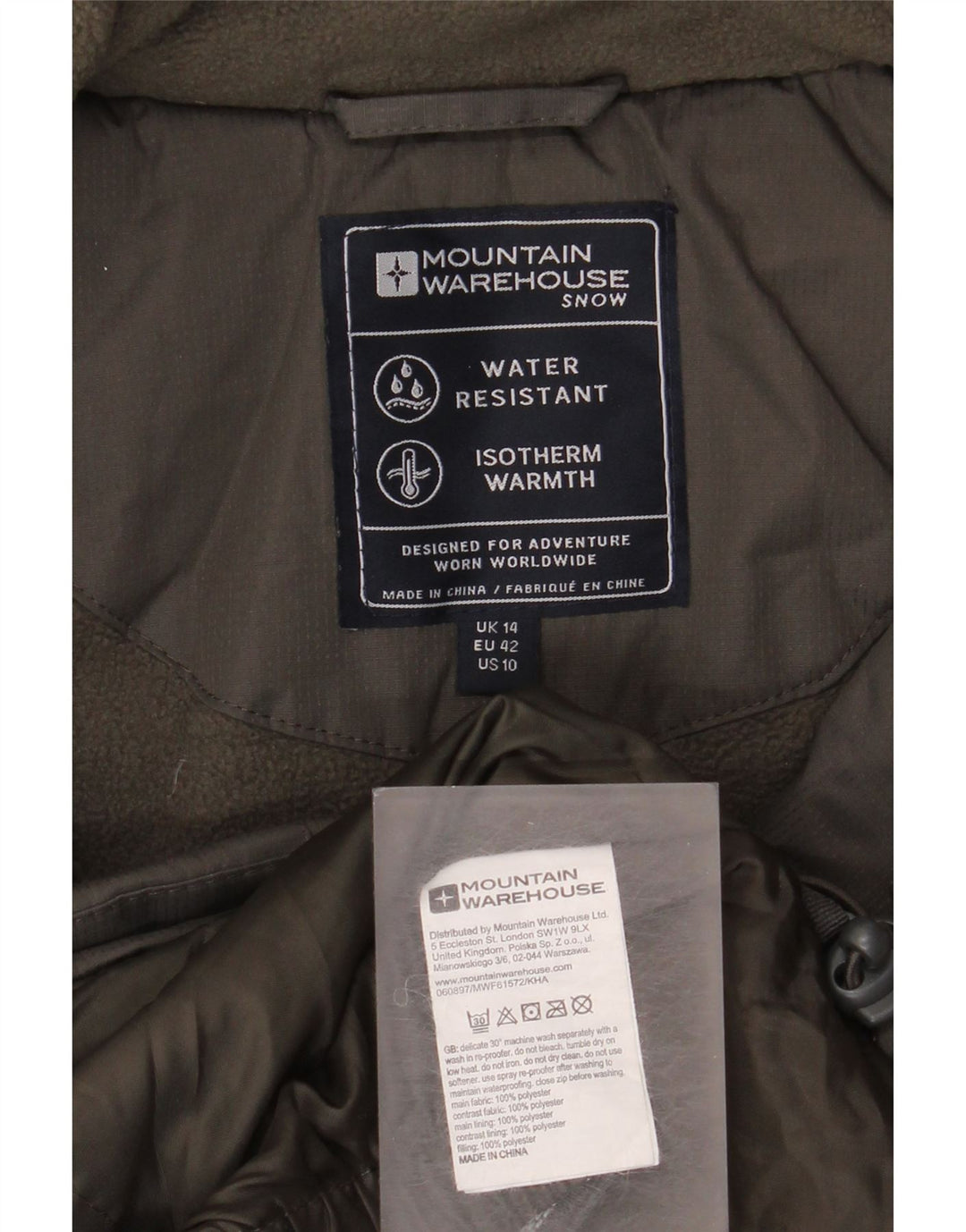 Женская ветровка Mountain Warehouse UK 14, цветной блок цвета хаки, большой размер
