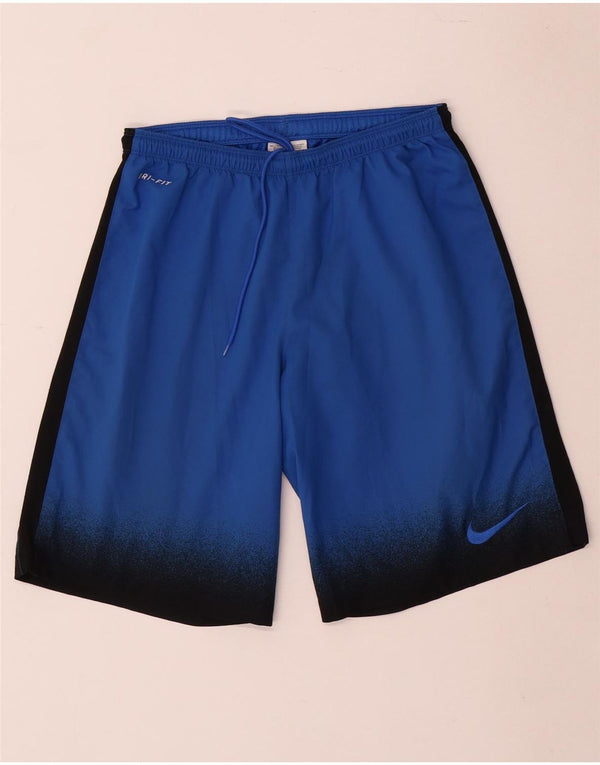 Мужские спортивные шорты Nike Dri Fit, маленький синий полиэстер с цветными блоками