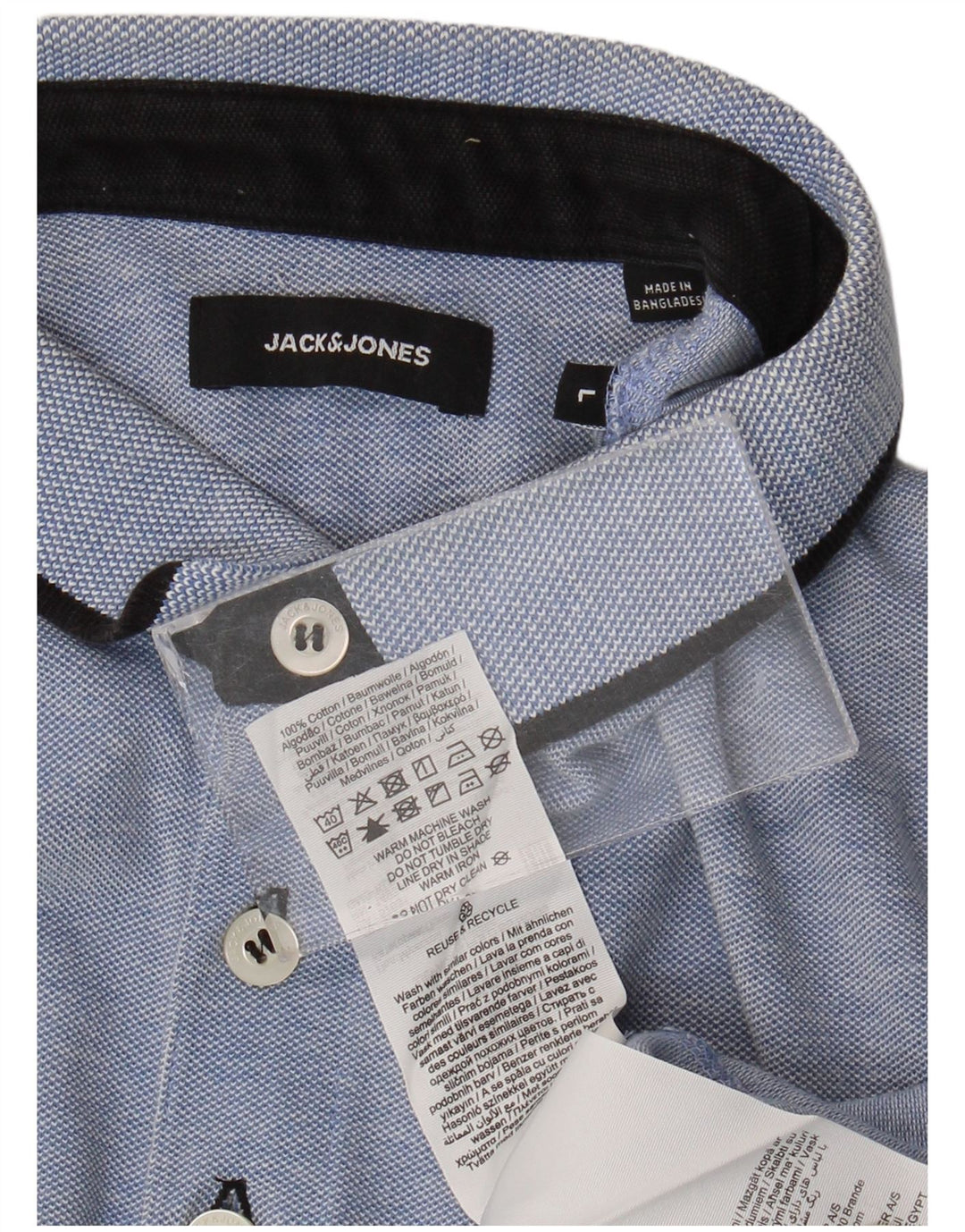 Мужская рубашка поло Jack & Jones, большая синяя хлопковая