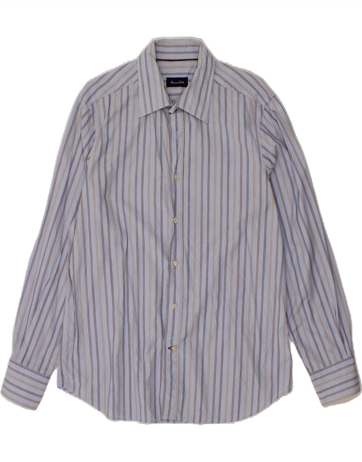 MASSIMO DUTTI Mens Shirt XL Blue Striped Cotton Vintage Massimo Dutti and Second-Hand Massimo Dutti from Messina Hembry 