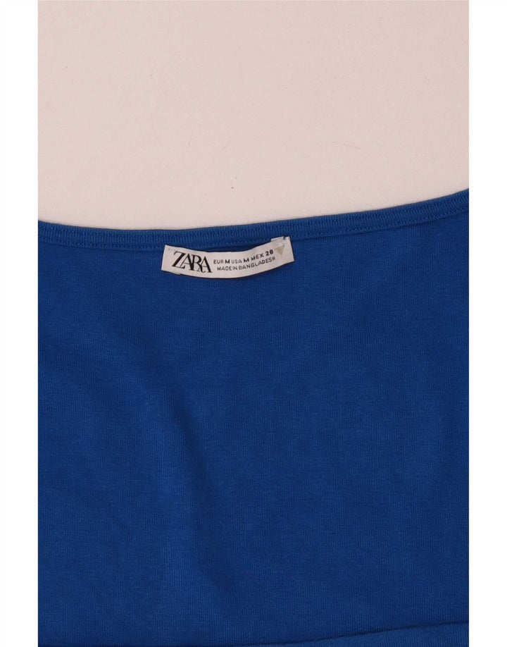 Женский укороченный топ Zara UK 12, средний синий