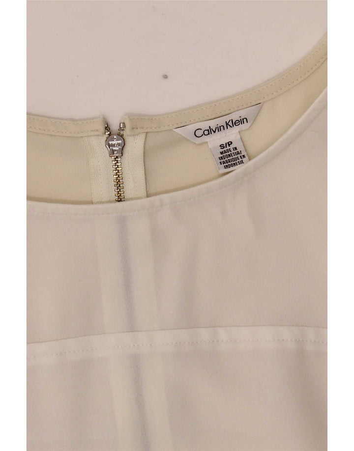 Женское платье прямого кроя Calvin Klein UK 10, маленькое белое с цветными блоками