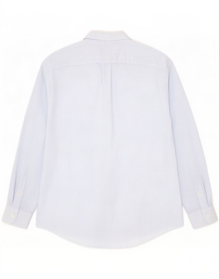 Blumarine Mens Shirt IT 52 Large Blue Pinstripe