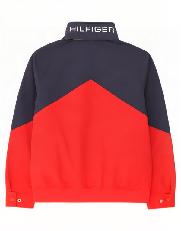 Мужская куртка-бомбер с капюшоном Tommy Hilfiger UK 38, средний темно-синий с цветными блоками