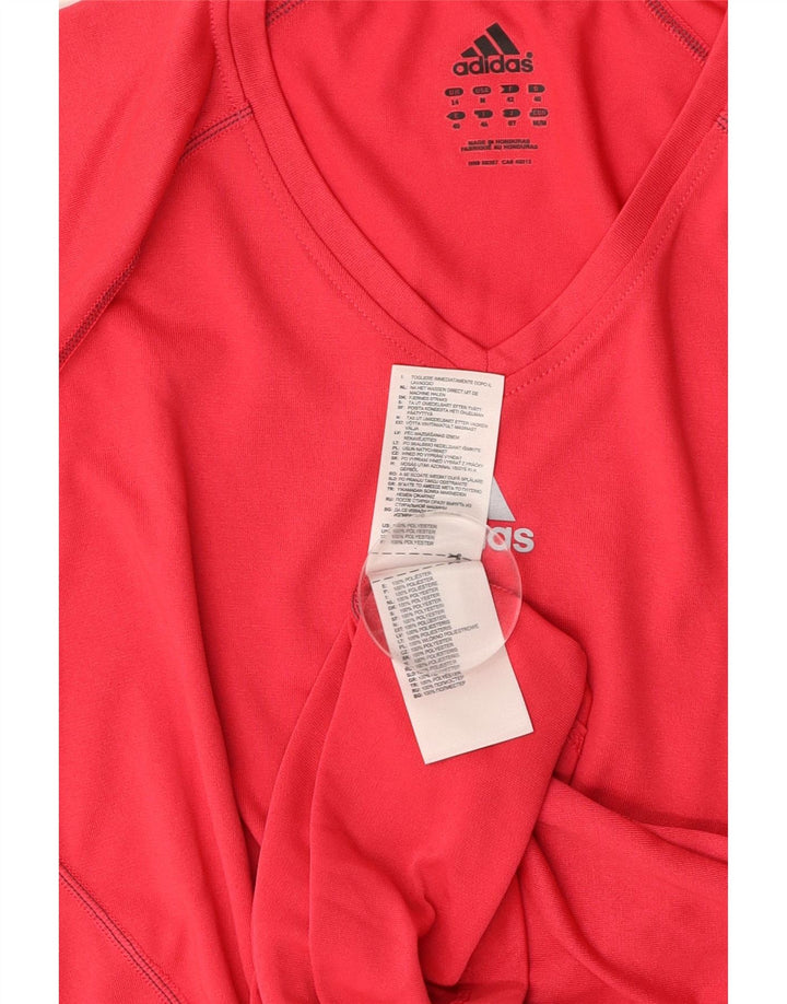 Женская футболка ADIDAS Climalite Top UK 14, средний красный полиэстер