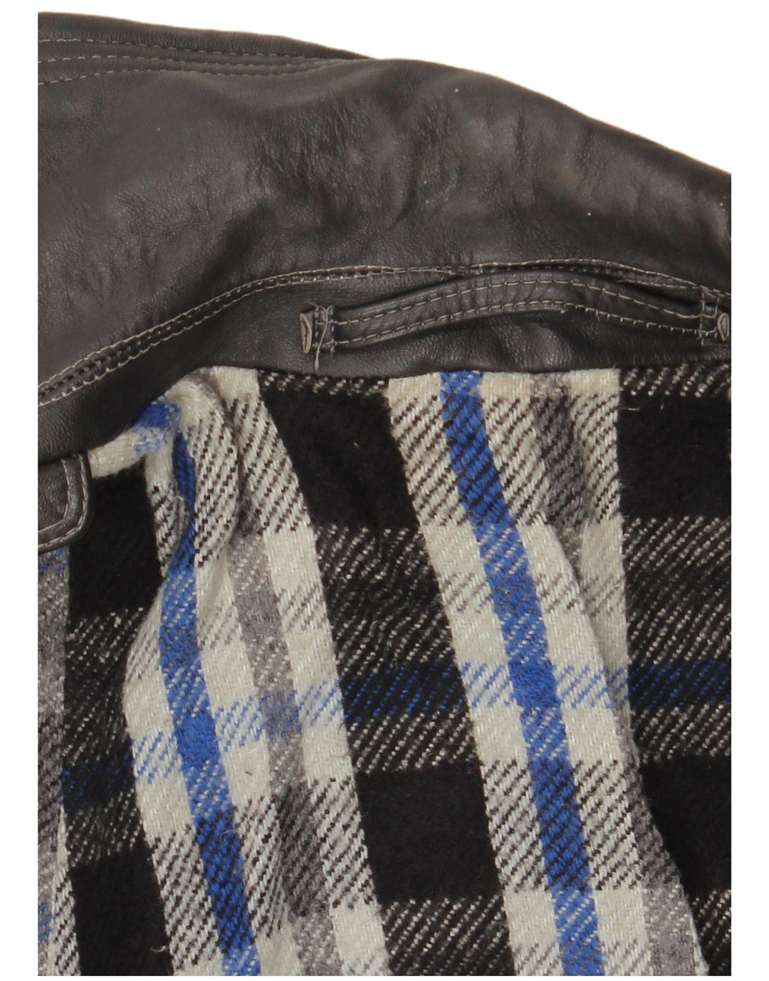 Мужской кожаный тренч VINTAGE UK 38, средний черный кожаный